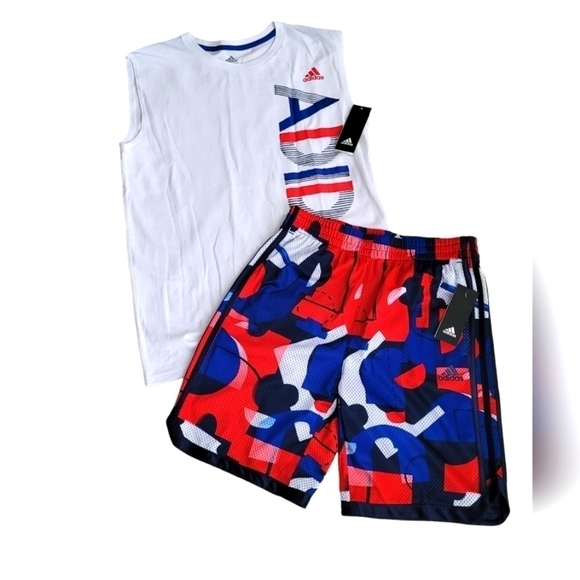 Youth Addias 2 piece Muscle Tank & Shorts. NWT - Picture 1 of 10